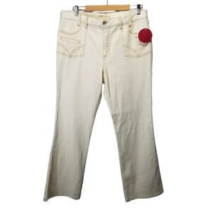 NWT Kikit Jeans Womens 14 White/Cream Wide Leg Denim Jeans